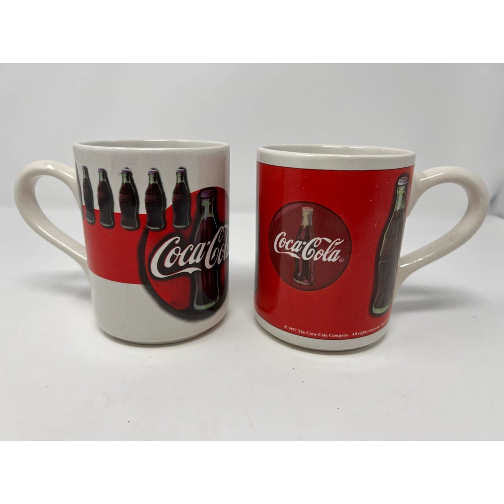 Gibson Coca-Cola Mugs Set of 2 4 1/2" Tall x 3 1/4" Wide